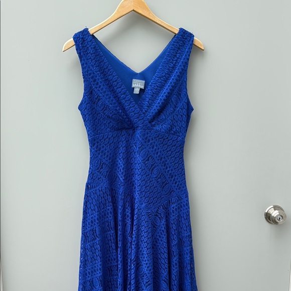 Rabbit Rabbit Rabbit Electric Blue Lace Overlay Asymmetrical Dress - Small - Picture 3 of 9